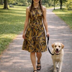 Who What Wear Camouflage Leaf Print Shirt